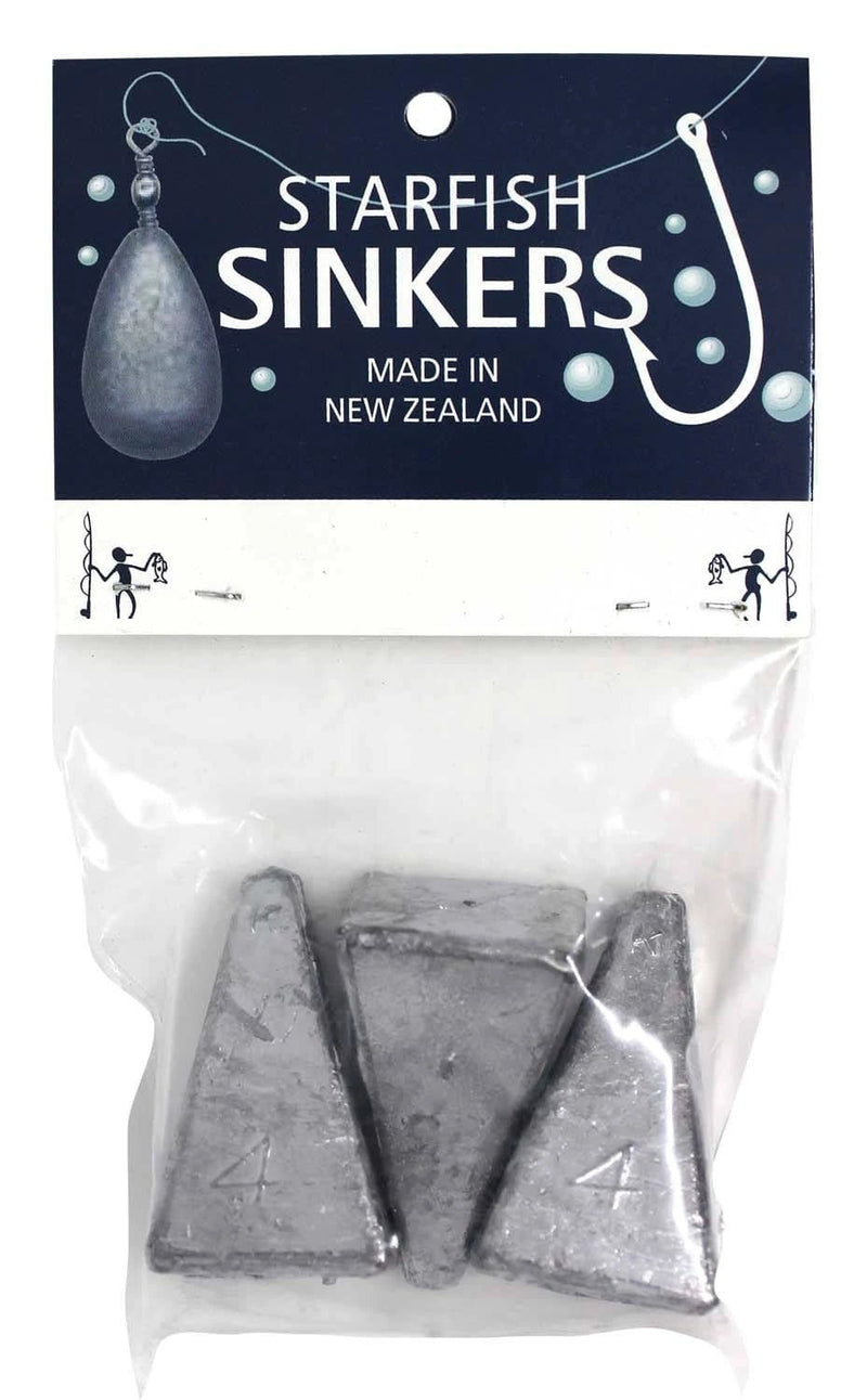starfish Pyramid Sinkers Starfish Pyramid Sinker Packet 4oz (3 per pack) Starfish Pyramid Sinker 4oz Pack Surf Fishing