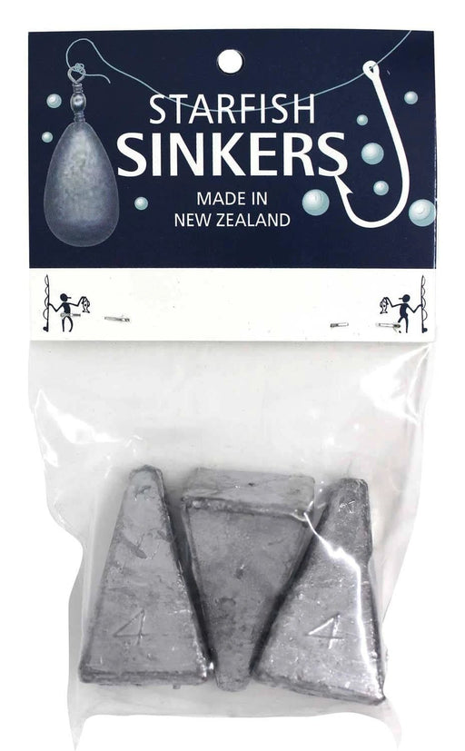 starfish Pyramid Sinkers Starfish Pyramid Sinker Packet 4oz (3 per pack) Starfish Pyramid Sinker 4oz Pack Surf Fishing