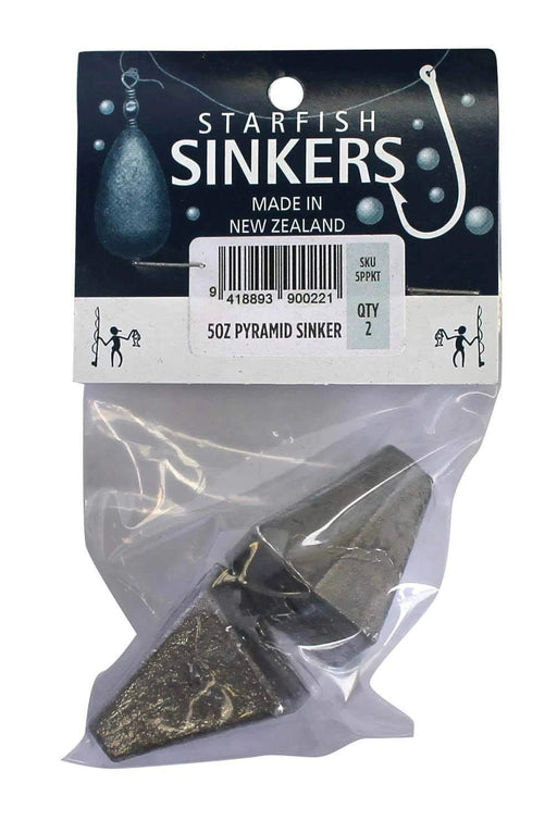 starfish Pyramid Sinkers Starfish Pyramid Sinker Packet 5oz (2 per pack) Starfish Pyramid Sinkers 5oz Pack 2 Count