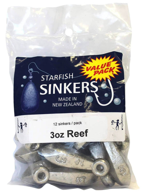starfish Reef Sinkers Starfish Reef Sinker Value Pack 3oz (12 per pack) Starfish Reef Sinker Value Pack 3oz Versatile Fishing