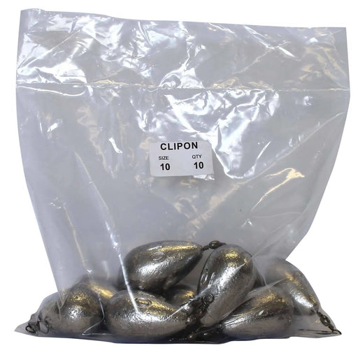Clip On Sinkers 10oz Bulk Pack With Built In Swivel By Starfish For Bottom Fishing Anglers