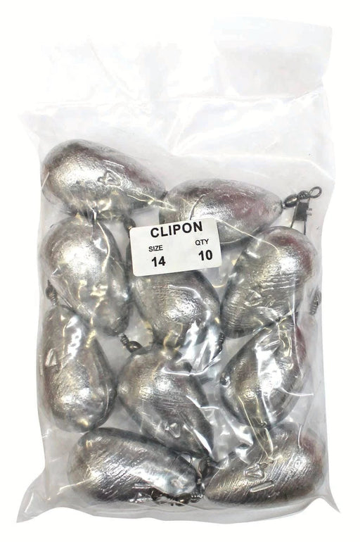Starfish Clip On Sinkers Bulk Pack 14oz 10 Count With Built In Swivel Snag Resistant Heavy Bottom For Rock Fishing