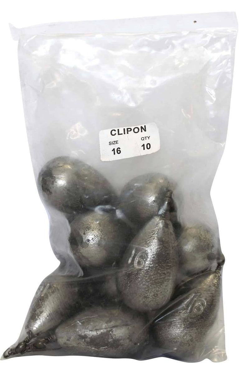 Clip On Sinkers 16oz Bulk Pack 10 Per Pack Starfish Anglers