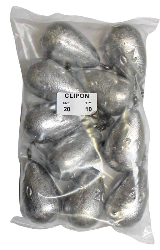 Starfish Clip On Sinkers 20oz Bulk Pack 10 Count Integrated Swivel Snag Resistant for Structure Anglers