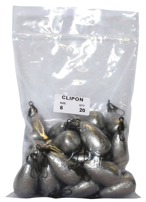 Clip On Sinkers Bulk Pack 6oz 20 Count Starfish Ready To Rig Swivel Sinkers For Anglers