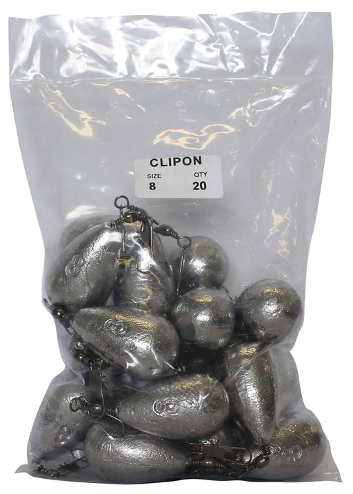 Starfish Clip On Sinkers 8oz Bulk Pack For Trolling And Live Bait Anglers Snag Resistant Swivel