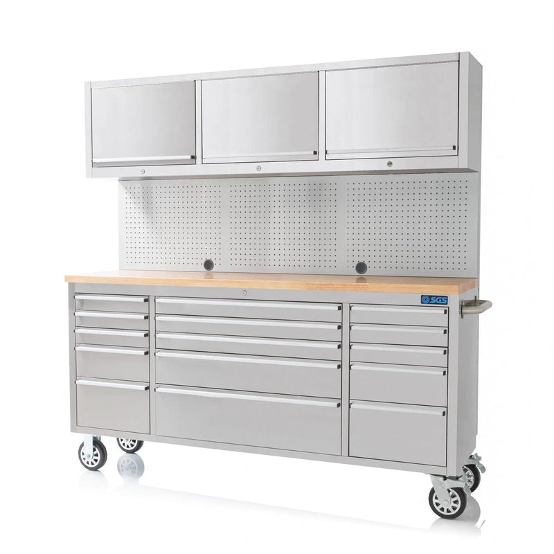 Kiwi Grab Kiwi Grab 72 Inch 18 Drawers Stainless Steel Tool Chest workbench 72 Inch 18 Drawers Stainless Steel Tool Chest workbench