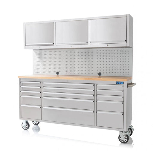 Kiwi Grab Kiwi Grab 72 Inch 18 Drawers Stainless Steel Tool Chest workbench 72 Inch 18 Drawers Stainless Steel Tool Chest workbench
