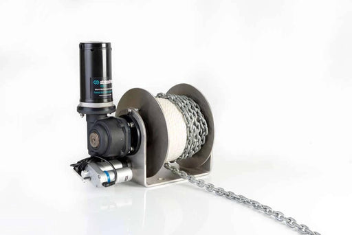 StressFree Marine Mini Drum Winch Free Fall For Boats Up To 6m Compact Electric Anchor Windlass
