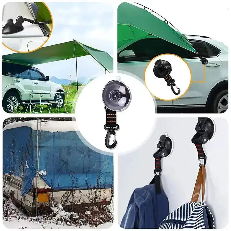 Habicare Heavy-Duty Car Suction Cup Anchor with Hook & Carabiner Heavy-Duty Car Suction Cup Anchor with Hook & Carabiner