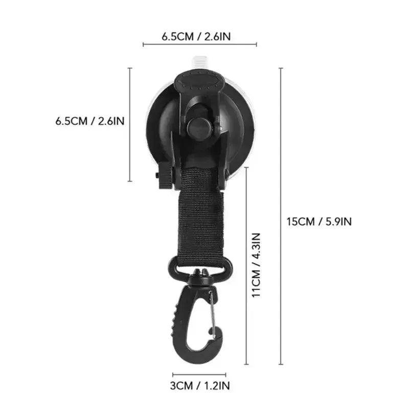 Habicare Heavy-Duty Car Suction Cup Anchor with Hook & Carabiner Heavy-Duty Car Suction Cup Anchor with Hook & Carabiner