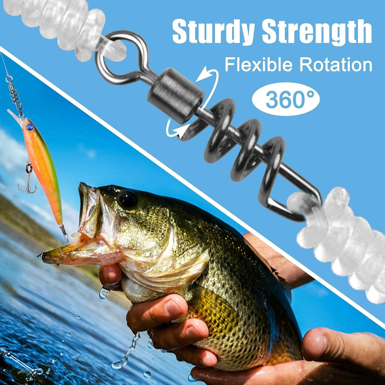 5PCS Fishing Corkscrew Swivel Snaps Stainless Steel Heavy Duty9416255411132 – view 5