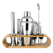 12 Piece Stainless Steel Cocktail Shaker Set With Bamboo Stand Bartender Kit – view 1