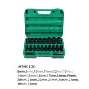 salelink.co.nz Unbranded 20PCS 1/2" Socket Set 8-32MM 20Pcs One Half Inch Socket Set 8 32mm Tools Pro