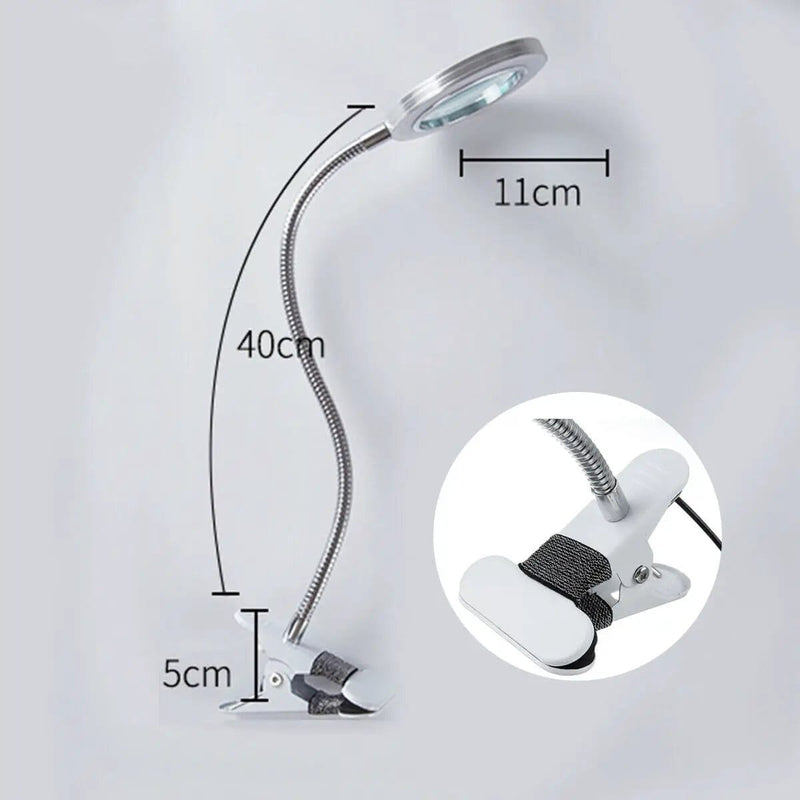 salelink.co.nz Unbranded 8X Magnifying Lamp Desk Table Magnifier Light 8X Magnifying Ring Light Desk Lamp With Clip 10W LED