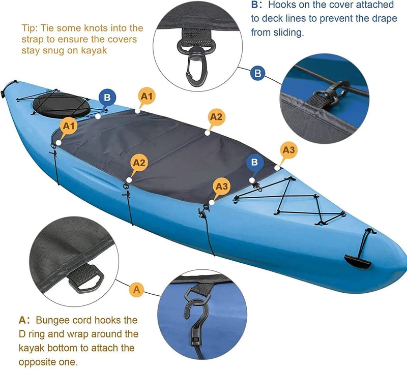112x72cm Kayak Cockpit Drape Waterproof Seal Cockpit Cover – view 6