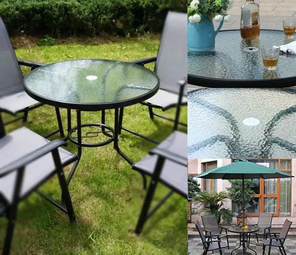 dealonline.co.nz dealonlinenz 80CM Quality Tempered Glass Round Garden Table 80CM Quality Tempered Glass Round Garden Table