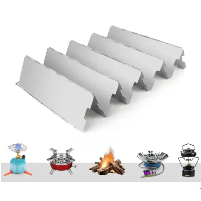 Tall Aluminium Stove Windscreen – Foldable Gas Burner Shield – view 4