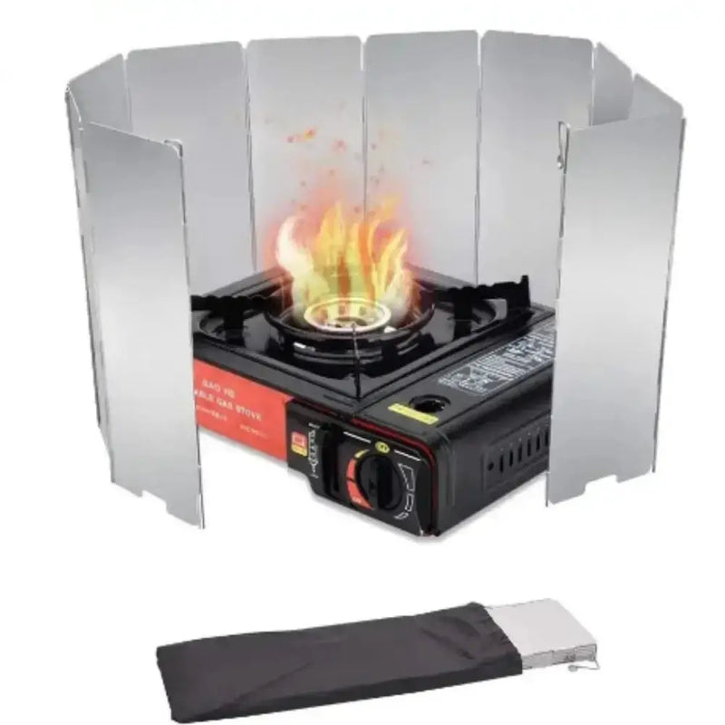 Tall Aluminium Stove Windscreen – Foldable Gas Burner Shield – view 3