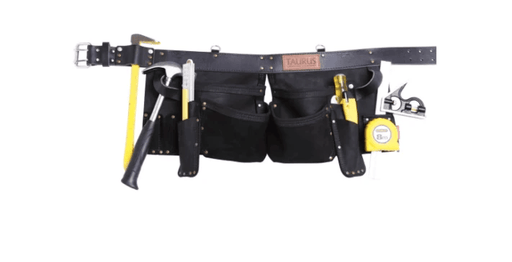 Taurus Leather PRO4 Split Leg Apron Tool Belt For Builders And Electricians Full Grain Black Leather All Day Comfort