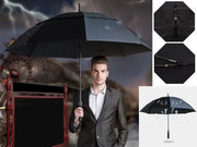 Black Double-Canopy Umbrella Windproof 150CM Large Auto-Open +Cover – view 1