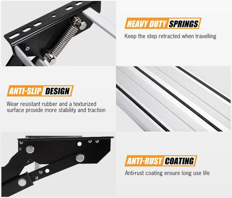 Caravan Step Aluminium Pull Out Folding Caravan Step Camper Trailer Motorhome RV – view 3