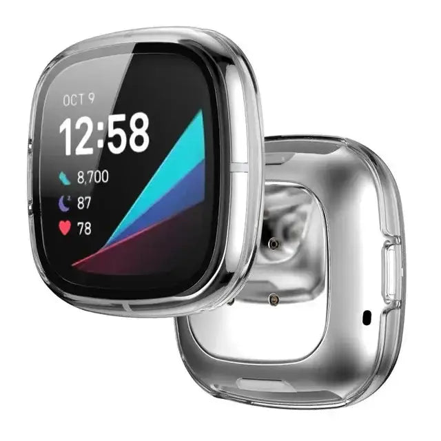 Habicare TWS Tempered Glass Case Cover for the Fitbit Versa 3 Tempered Glass Case Cover for the Fitbit Versa 3