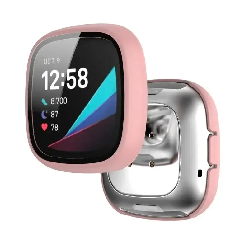 Habicare TWS Tempered Glass Case Cover for the Fitbit Versa 3 Tempered Glass Case Cover for the Fitbit Versa 3