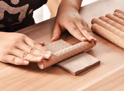 Textured Roller for Clay Pottery - Wood Embossed Rod Clay Pottery Sculpture Tools – view 4