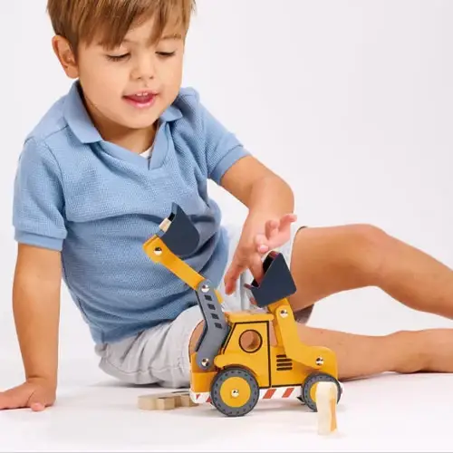 Curious Moonbeam Vehicle Play The Backhoe – Mentari | Wooden Excavator NZ The Backhoe – Mentari | Wooden Excavator NZ