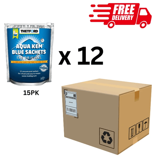 THETFORD Toilets Hygiene Thetford Aqua Kem Blue Sachets - 15Pk- Box of 12 Thetford Aqua Kem Blue Sachets 15 Pack For Toilets