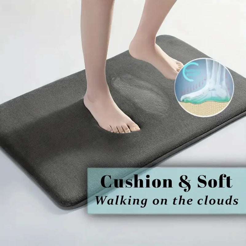 Thick Absorbent Bathroom Mat – Non-Slip Solid Colour Floor & Door Mat (5 colours available) – view 3