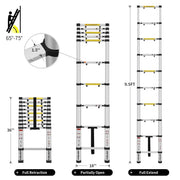 Kiwi Grab Kiwi Grab Ladder Telescopic Aluminium Extension Ladder 2.9m Ladder Telescopic Aluminium Extension Ladder 2.9m