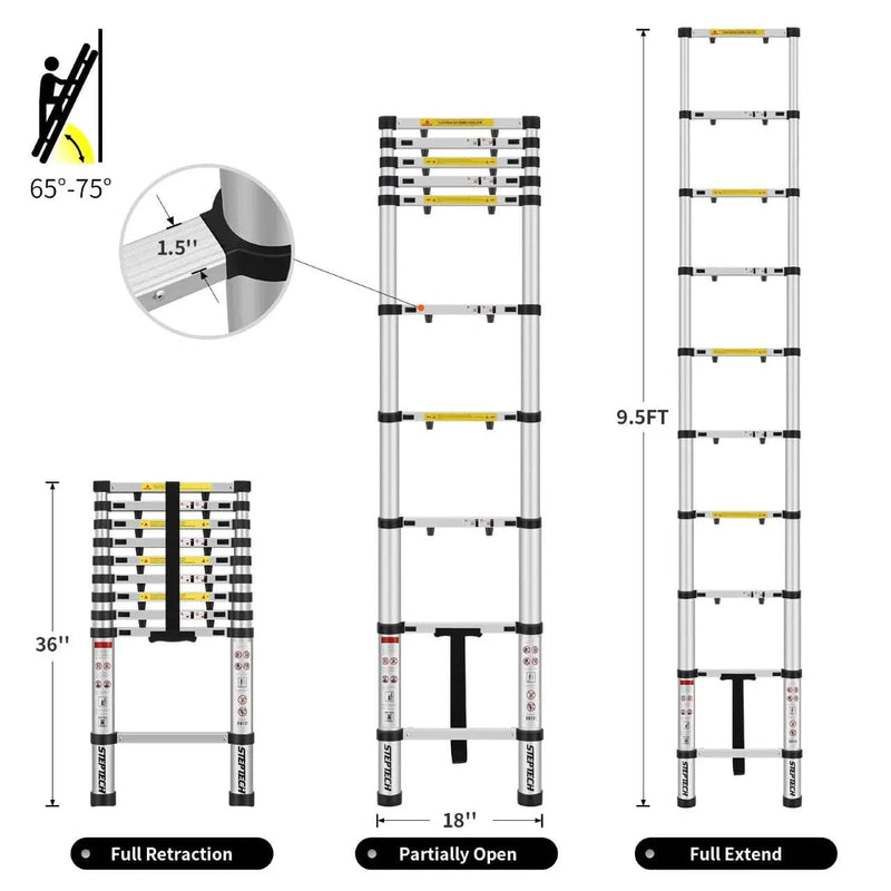 Kiwi Grab Kiwi Grab Ladder Telescopic Aluminium Extension Ladder 2.9m Ladder Telescopic Aluminium Extension Ladder 2.9m