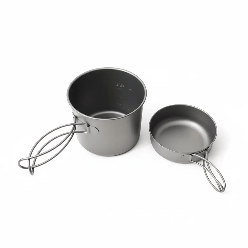 Titanium Camping Cookware Set - Ultralight Pot & Pan | Premium Backpacking Gear – view 2