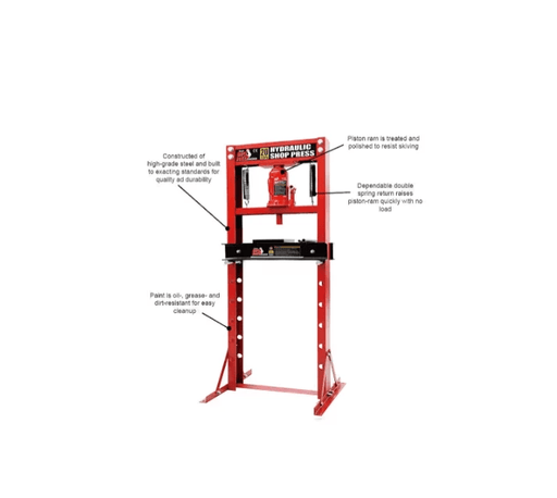 Torin Big Red 20 Ton Hydraulic Press For Shop 150mm Stroke