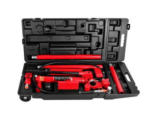 Torin Big Red 10 Ton Hydraulic Portable Power Kit Featuring Rugged Wheeled Blow Mold Case For Auto Body