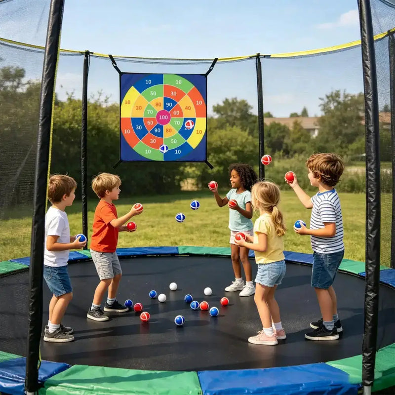 Habicare Trampoline Dart Board Game Set with Velcro Balls Trampoline Dart Board Game Set with Velcro Balls