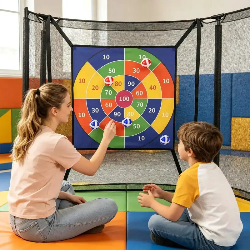 Habicare Trampoline Dart Board Game Set with Velcro Balls Trampoline Dart Board Game Set with Velcro Balls