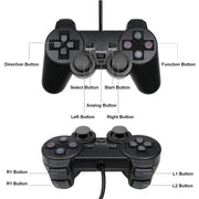 Transparent Blue PS2 Wired Controller – Dual Vibration (different colours available) – view 12
