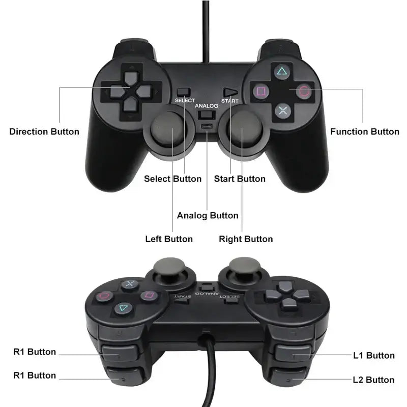 Transparent Blue PS2 Wired Controller – Dual Vibration (different colours available) – view 12