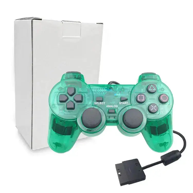 Transparent Blue PS2 Wired Controller – Dual Vibration (different colours available) – view 25