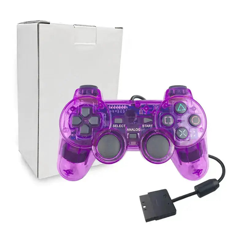 Transparent Blue PS2 Wired Controller – Dual Vibration (different colours available) – view 18