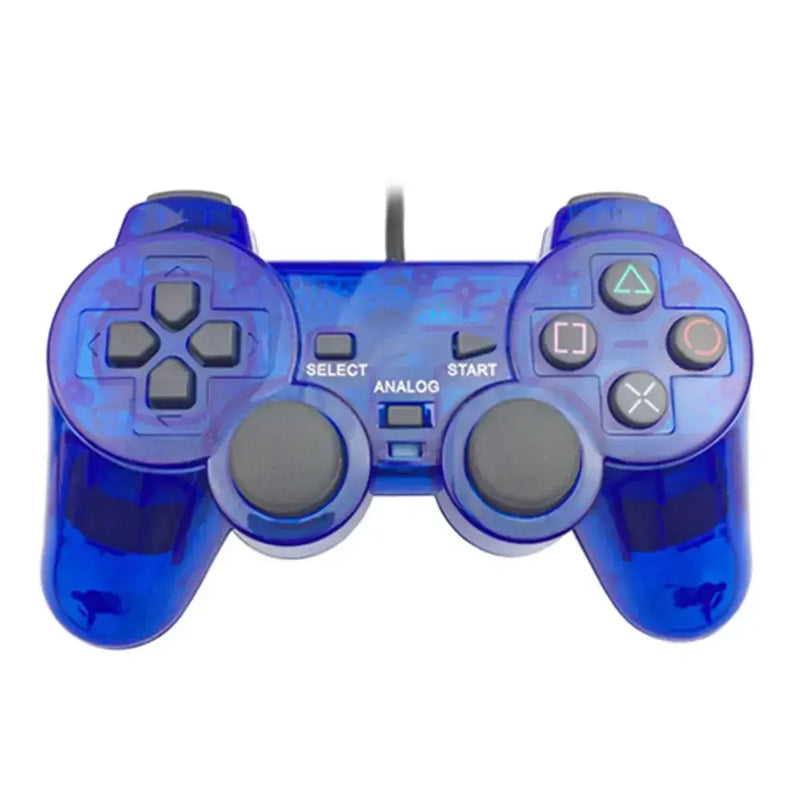 Transparent Blue PS2 Wired Controller – Dual Vibration (different colours available) – view 4