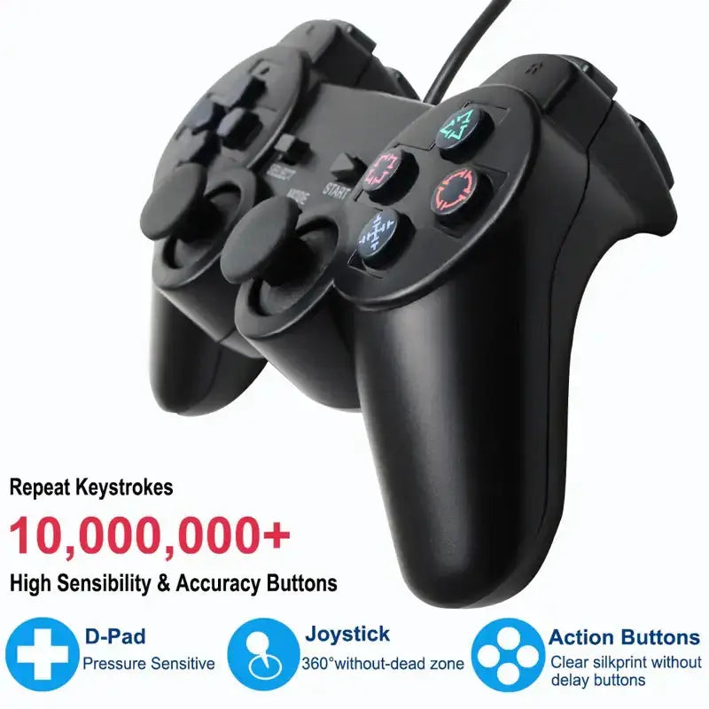 Transparent Blue PS2 Wired Controller – Dual Vibration (different colours available) – view 13
