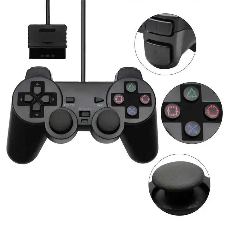 Transparent Blue PS2 Wired Controller – Dual Vibration (different colours available) – view 10