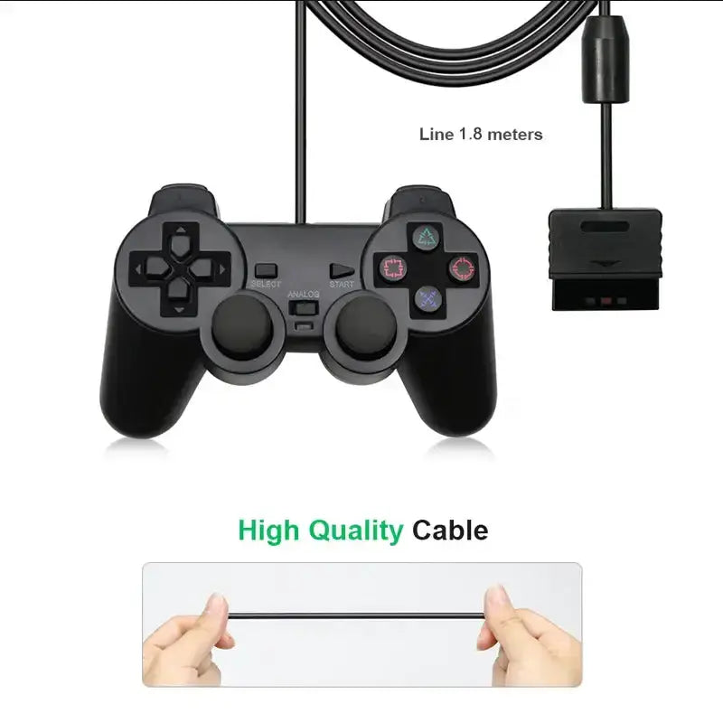 Transparent Blue PS2 Wired Controller – Dual Vibration (different colours available) – view 9
