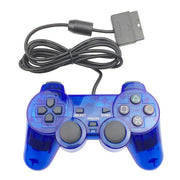 Transparent Blue PS2 Wired Controller – Dual Vibration (different colours available) – view 1