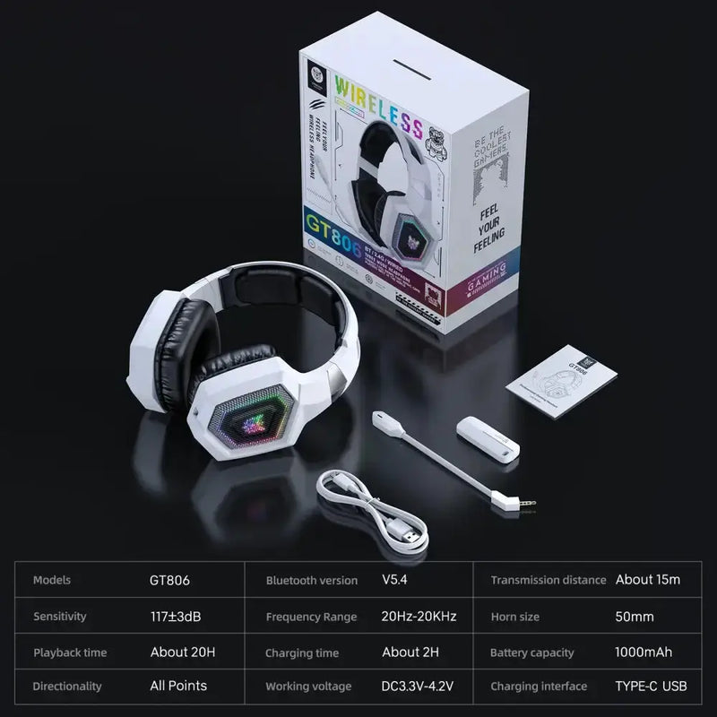 Tri-Mode 5.3 Gaming Headset with Mic (Different colours available with stickers) – view 7