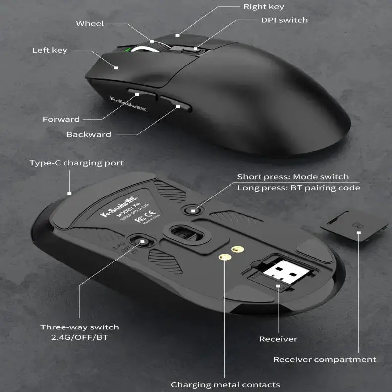 Tri-Mode Gaming Mouse – 12000 DPI (available in Black & White) – view 13